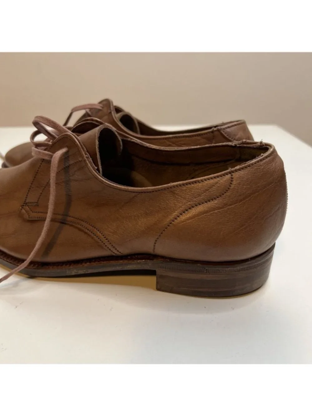 Grenson Footmaster Derby Shoes Mens UK 5 US 6 Wide Brown Mustang Grain England